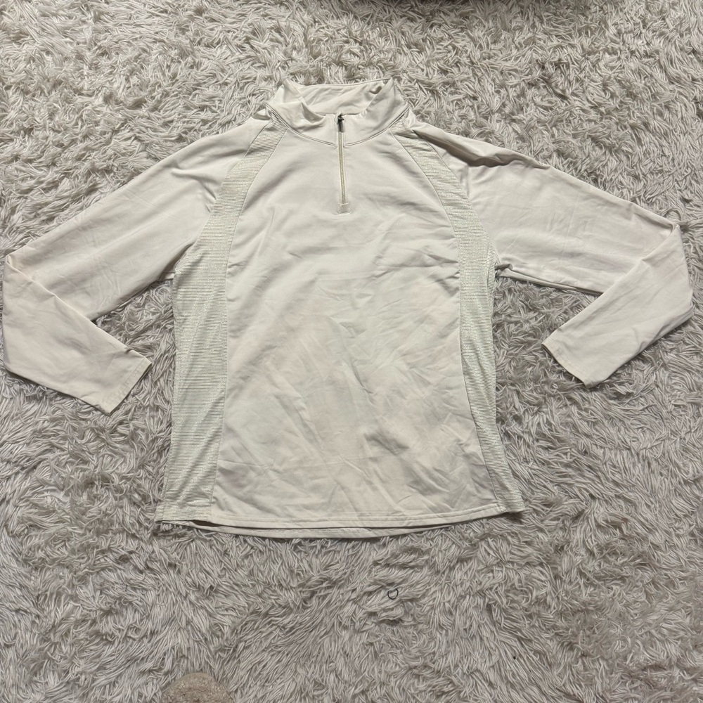 Women’s XL Cream HKM Long Sleeve Horseback Riding Sunshirt. Good Condition.
